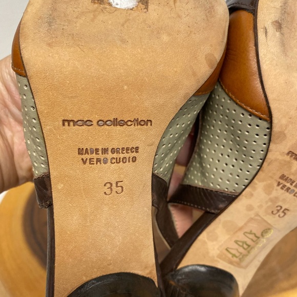 Mac collection Stenciled heart Retro leather Slingback Kitten Heels - Picture 6 of 7